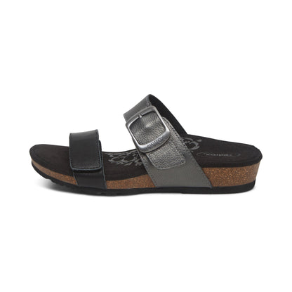 Aetrex Daisy Adjustable Slide - Black