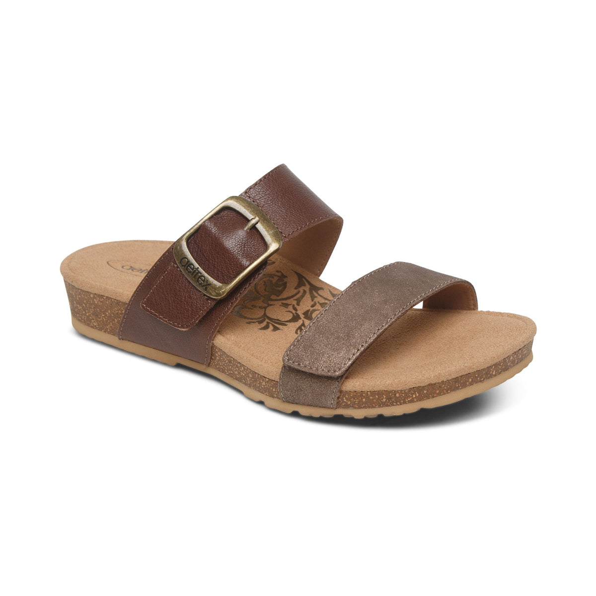 Aetrex Daisy Adjustable Slide - Brown