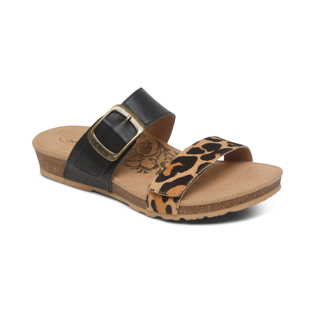 Aetrex Daisy Adjustable Slide - Leopard