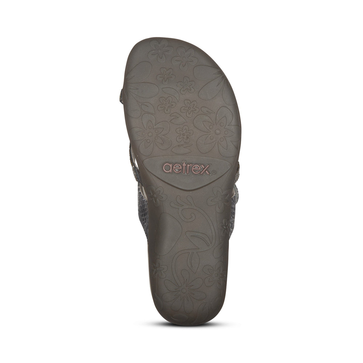 Aetrex Izzy Adjustable Slide Sandal - Pewter Sparkle