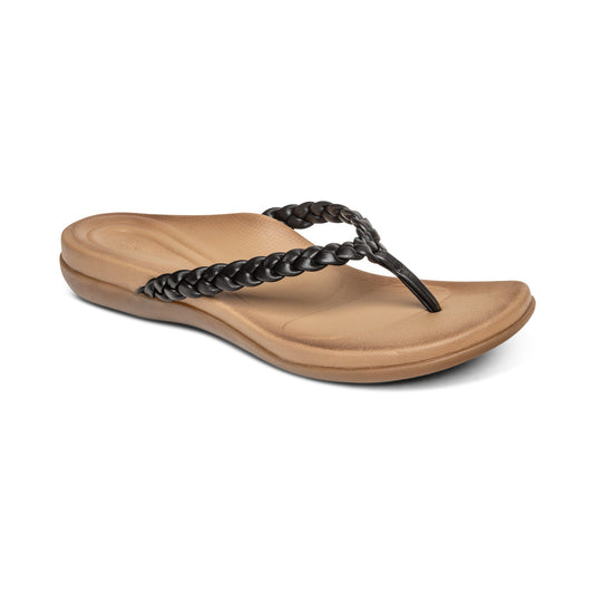 Aetrex Rachel Thong Sandal - Black
