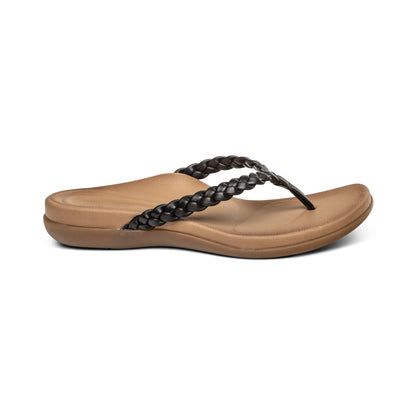 Aetrex Rachel Thong Sandal - Black