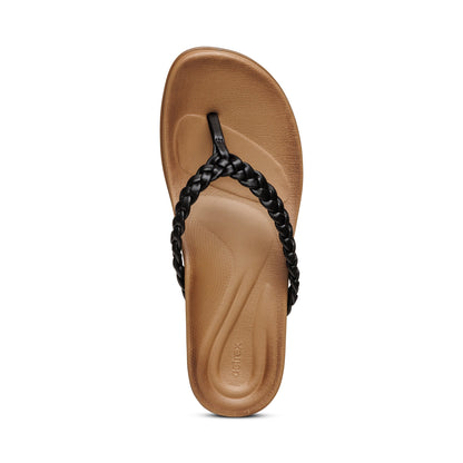 Aetrex Rachel Thong Sandal - Black