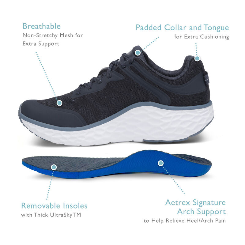 Aetrex Chase Arch Support Sneaker - Grey