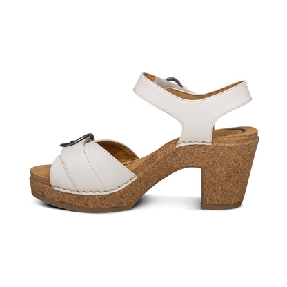 Aetrex Tory Open Toe Heels - White