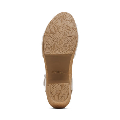 Aetrex Tory Open Toe Heels - White