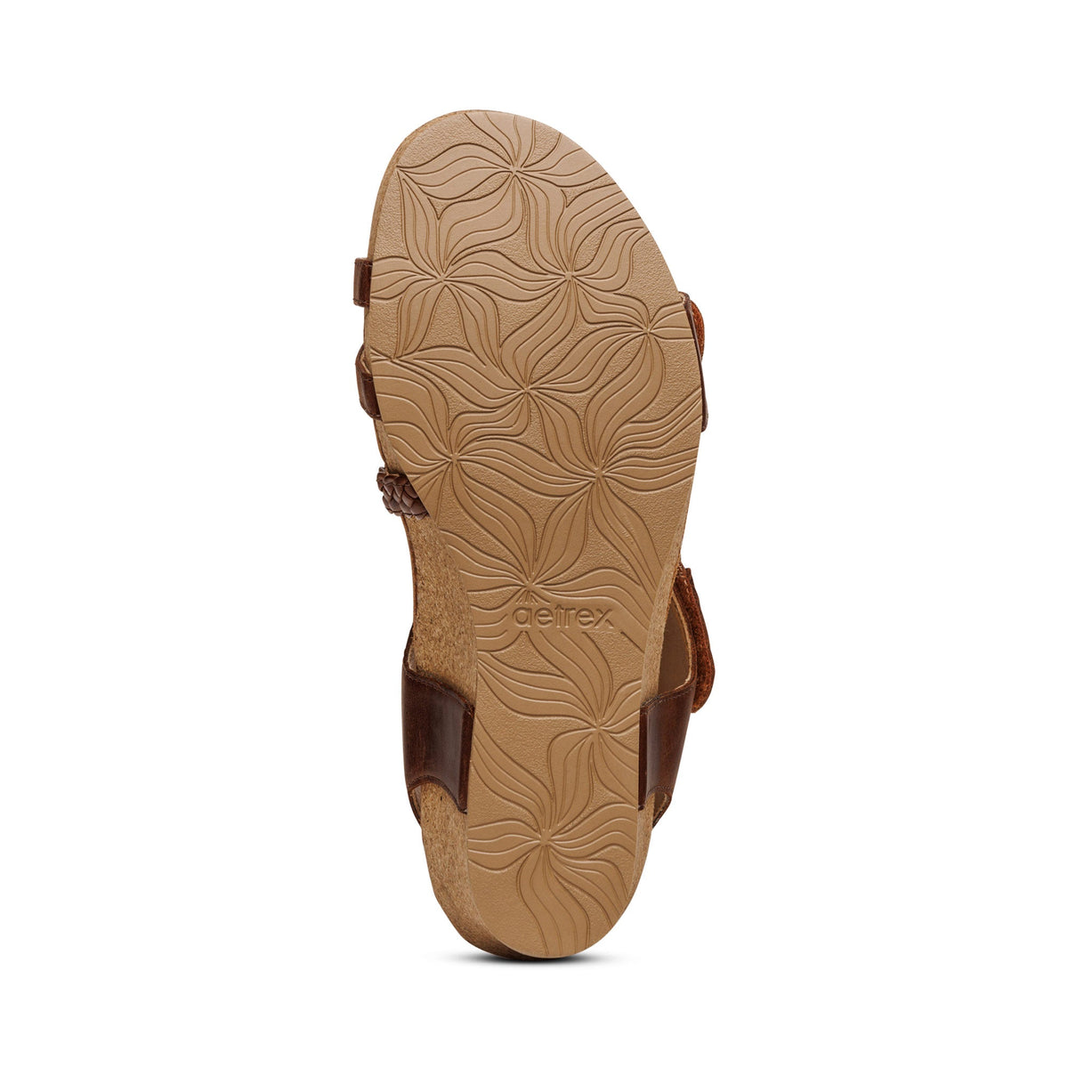 Aetrex Avril Quarter Strap Wedge - Walnut