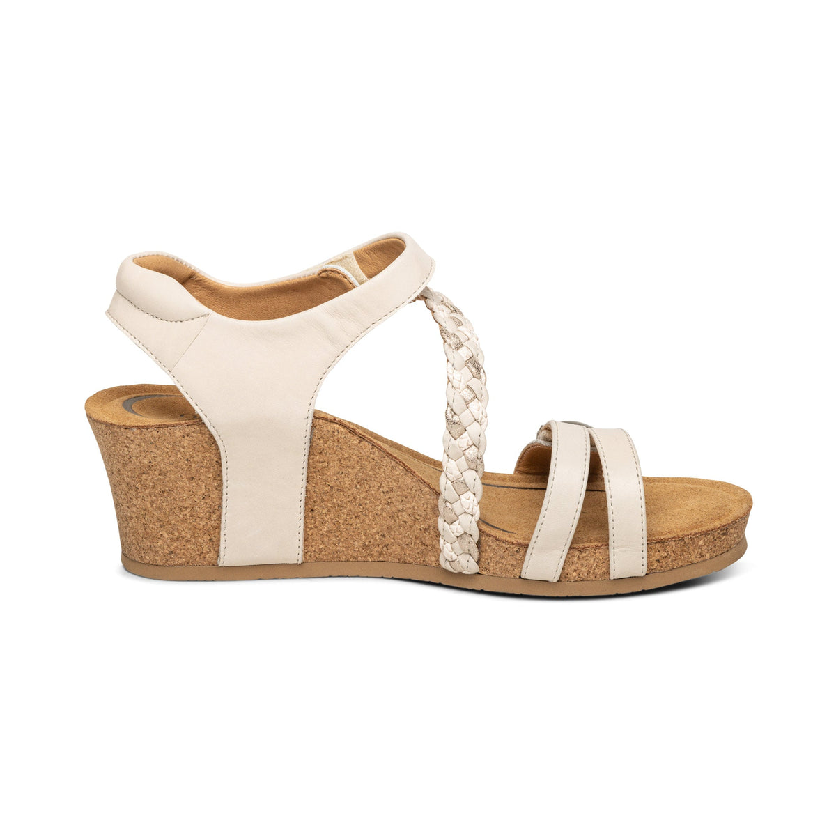 Aetrex Avril Quarter Strap Wedge - White