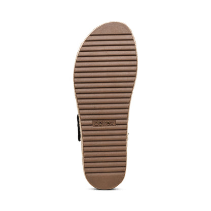 Aetrex Vania Arch Support Platform Sandal - Black