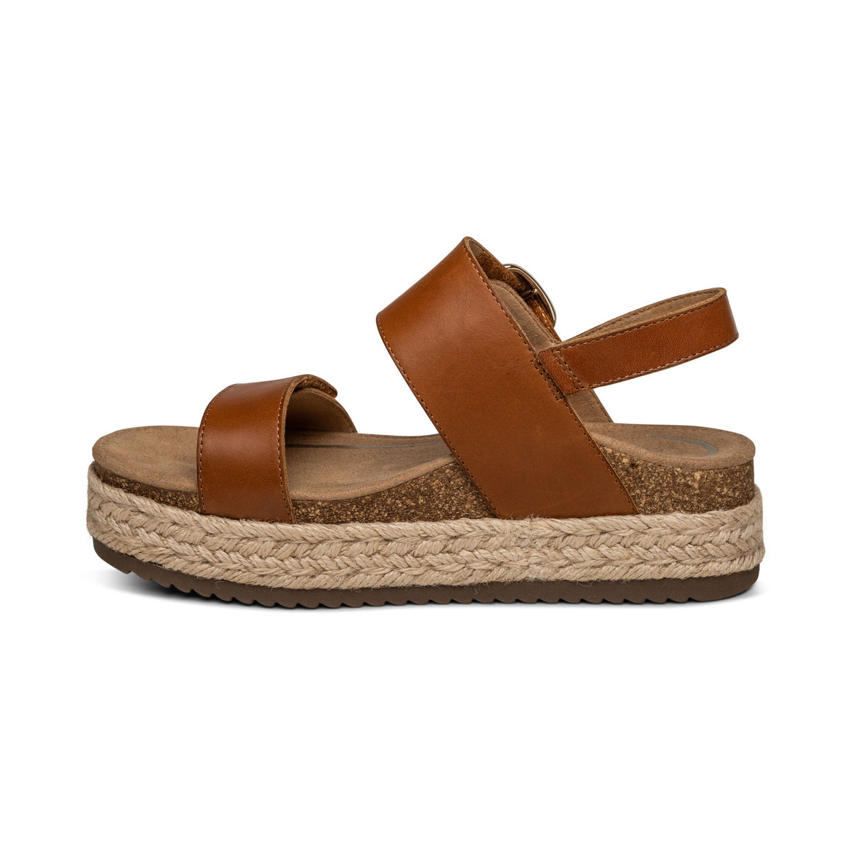 Aetrex Vania Arch Support Platform Sandal - Cognac