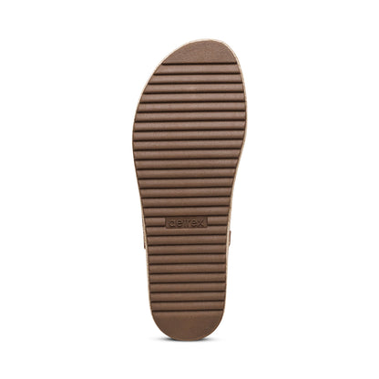 Aetrex Vania Arch Support Platform Sandal - Cognac