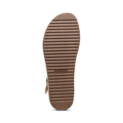 Aetrex Paula Arch Support Platform Sandal - Camel