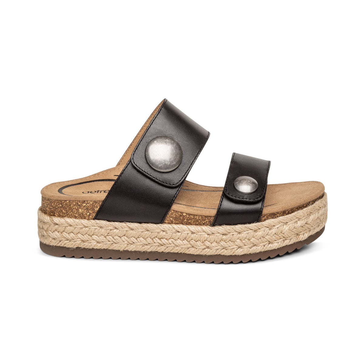 Aetrex Sofie Platform Sandal - Black