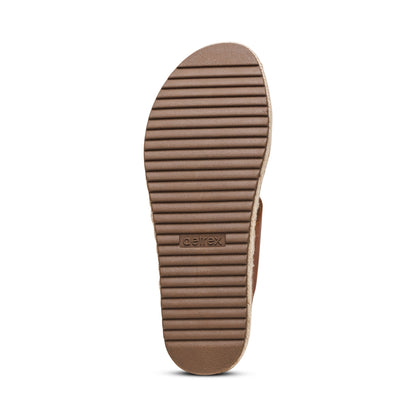 Aetrex Sofie Platform Sandal - Cognac