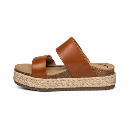 Aetrex Sofie Platform Sandal - Cognac