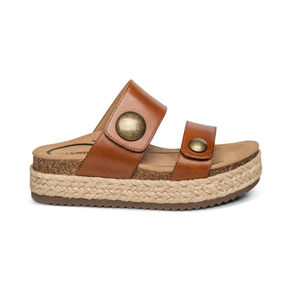 Aetrex Sofie Platform Sandal - Cognac