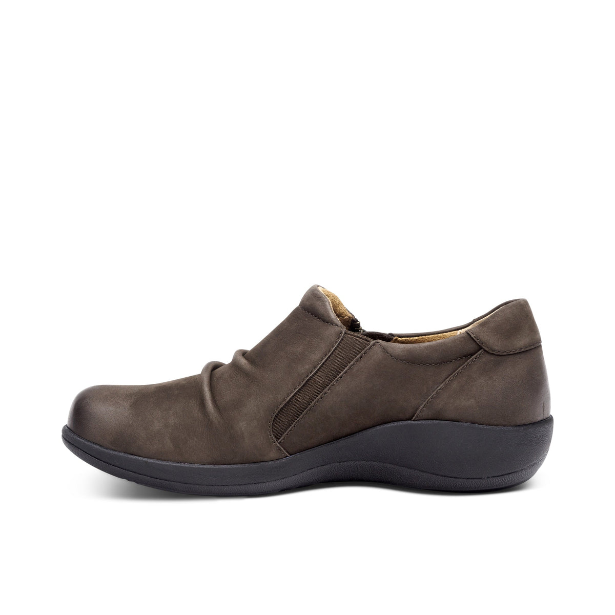 Aetrex Katie Side Zip Slip-On - Dark Earth