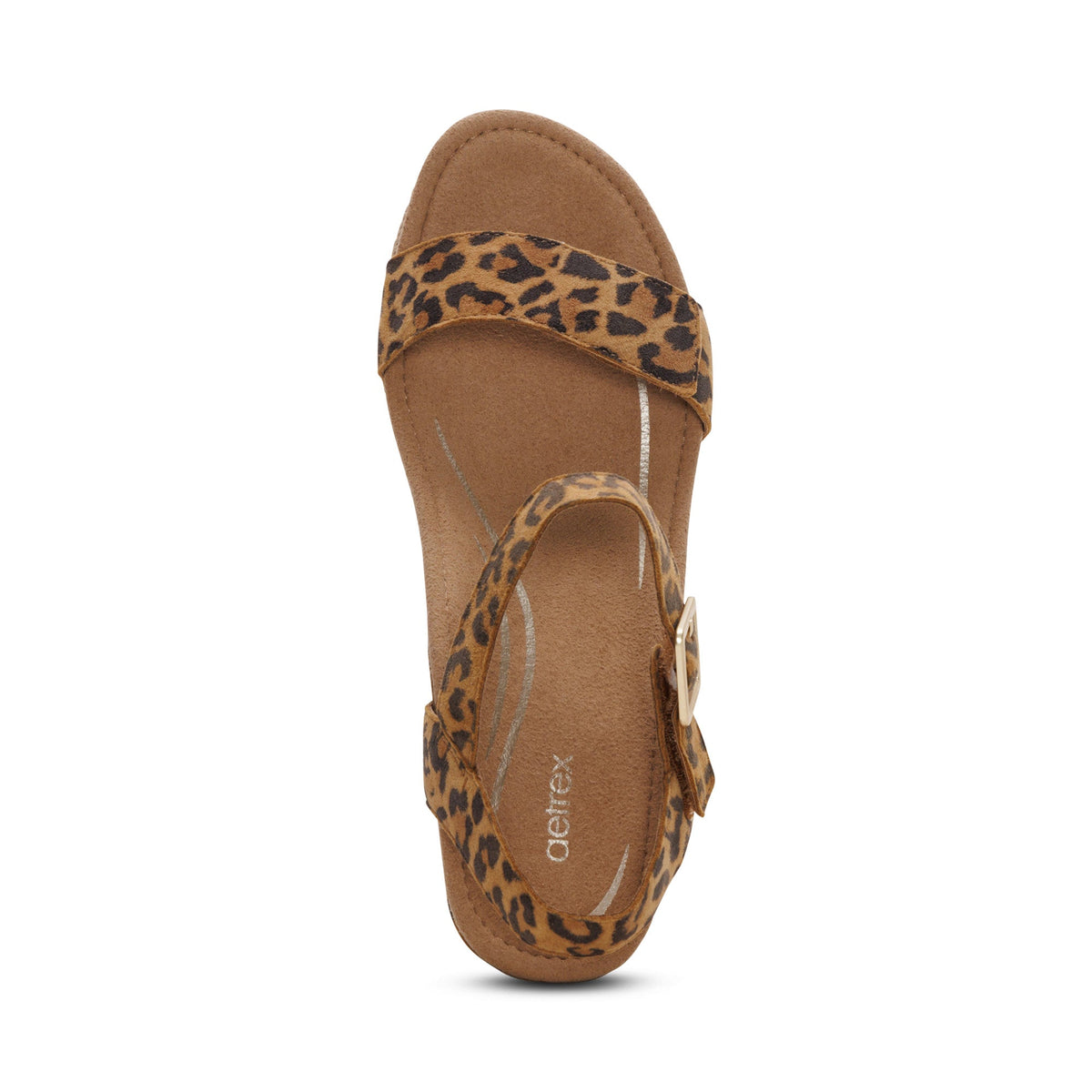 Aetrex Sydney Quarter Strap Espadrille Wedge - Leopard