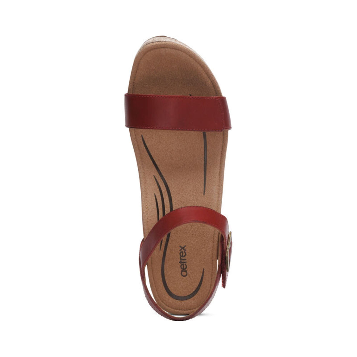 Aetrex Sydney Quarter Strap Espadrille Wedge - Red