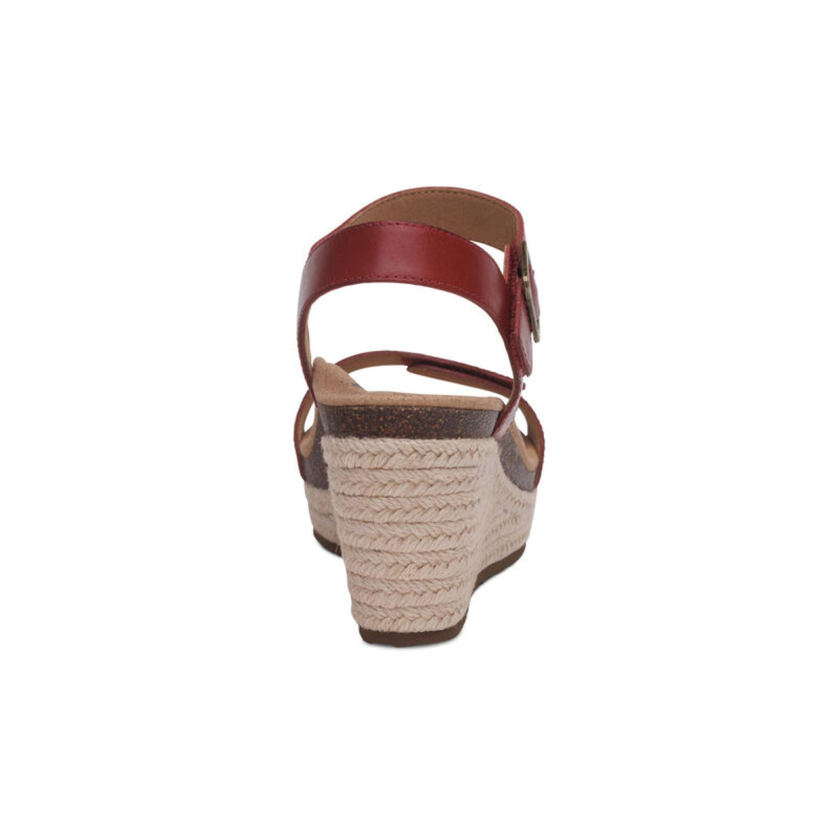 Aetrex Sydney Quarter Strap Espadrille Wedge - Red