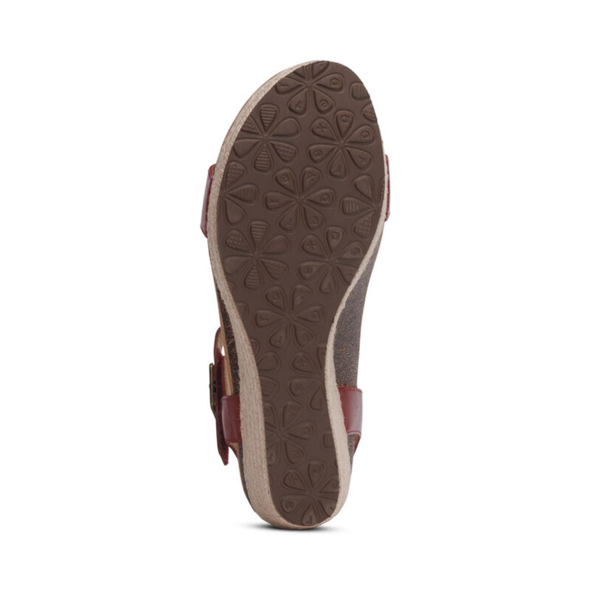 Aetrex Sydney Quarter Strap Espadrille Wedge - Red