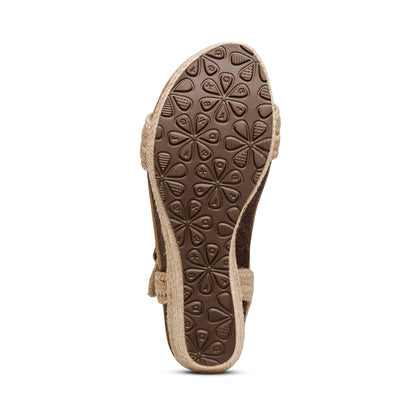 Aetrex Sydney Quarter Strap Espadrille Wedge - Natural