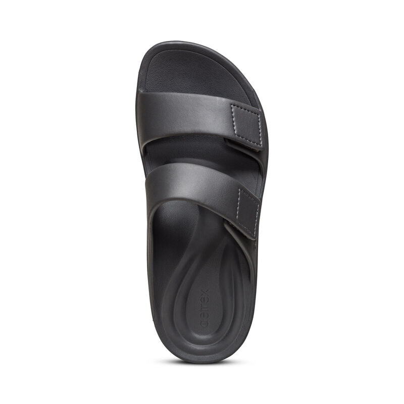 Aetrex Milos Orthotic Men's Slides - Black