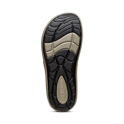 Aetrex Milos Orthotic Men's Slides - Army