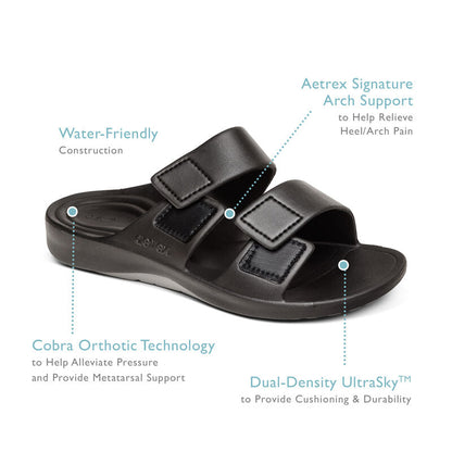 Aetrex Milos Orthotic Men's Slides - Army
