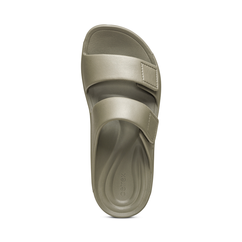 Aetrex Milos Orthotic Men's Slides - Army