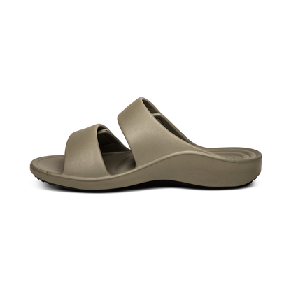 Aetrex Milos Orthotic Men's Slides - Army