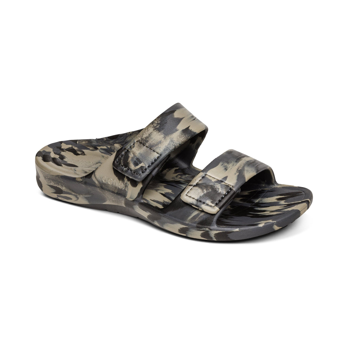 Aetrex Milos Orthotic Men's Slides - Green Camo