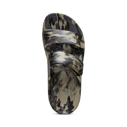 Aetrex Milos Orthotic Men's Slides - Green Camo