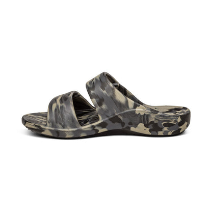 Aetrex Milos Orthotic Men's Slides - Green Camo