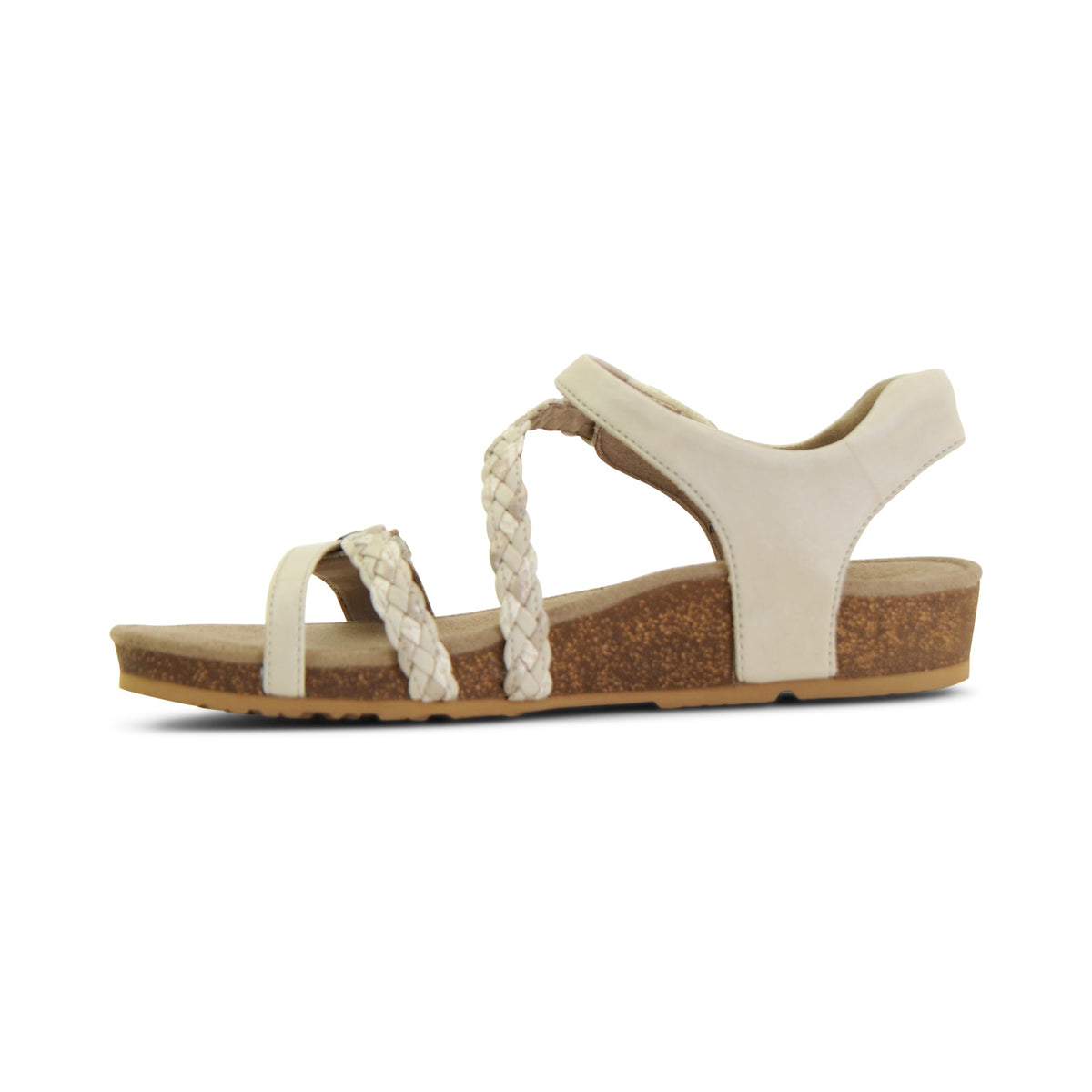 Aetrex Jillian Braided Quarter Strap Sandal - Ivory