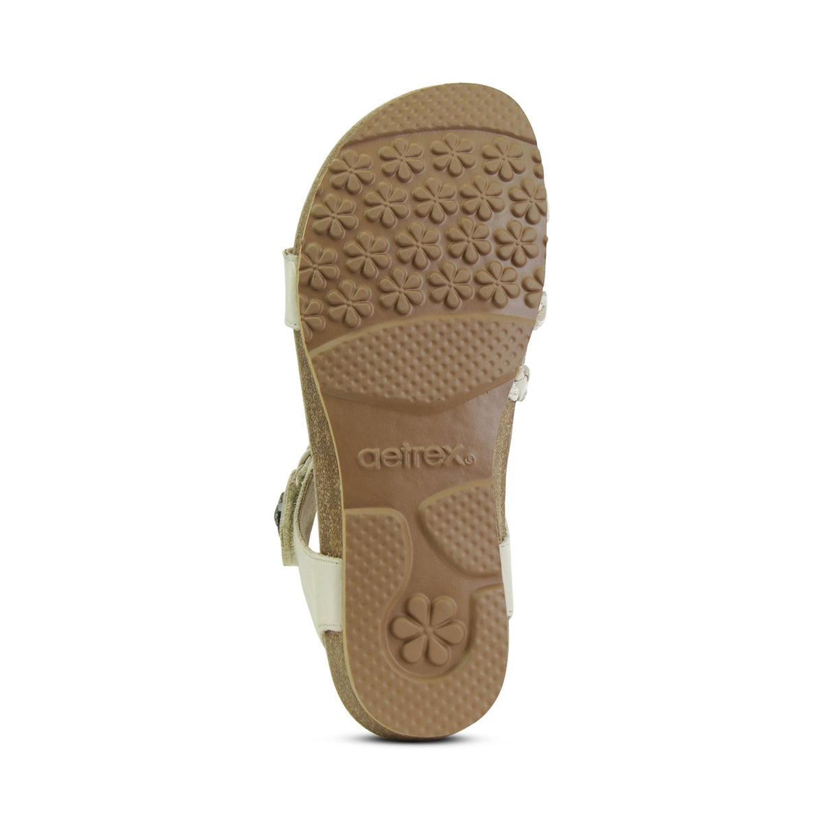 Aetrex Jillian Braided Quarter Strap Sandal - Ivory