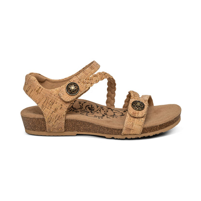 Aetrex Jillian Braided Quarter Strap Sandal - Cork