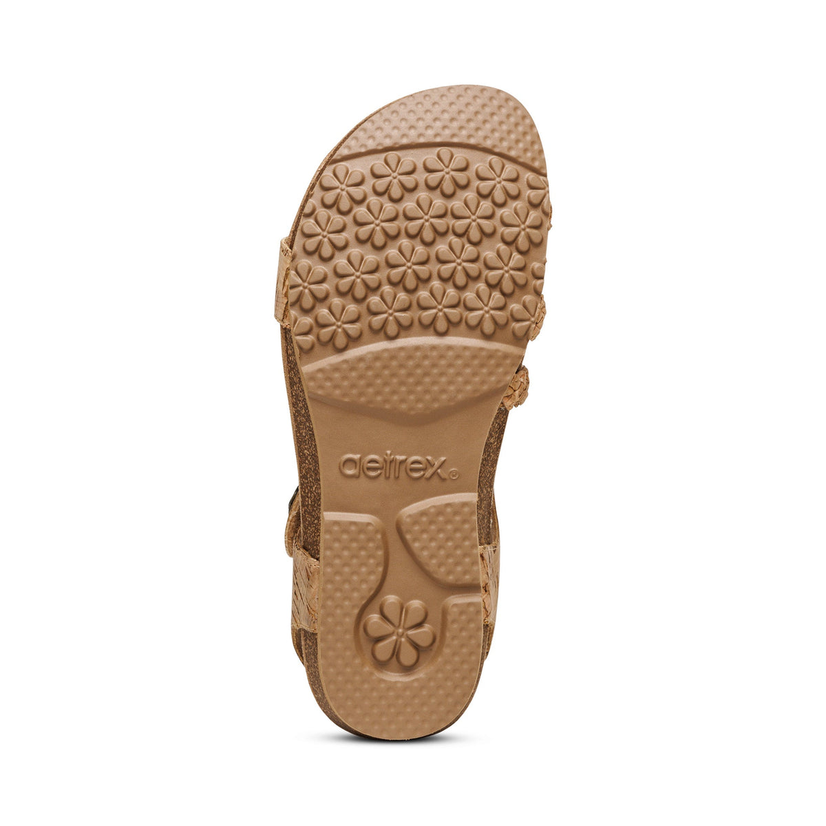 Aetrex Jillian Braided Quarter Strap Sandal - Cork