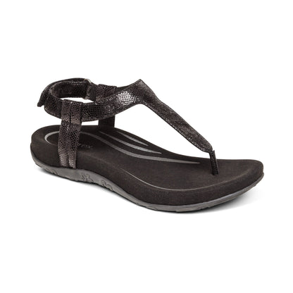 Aetrex Jane Thong Sandal - Black