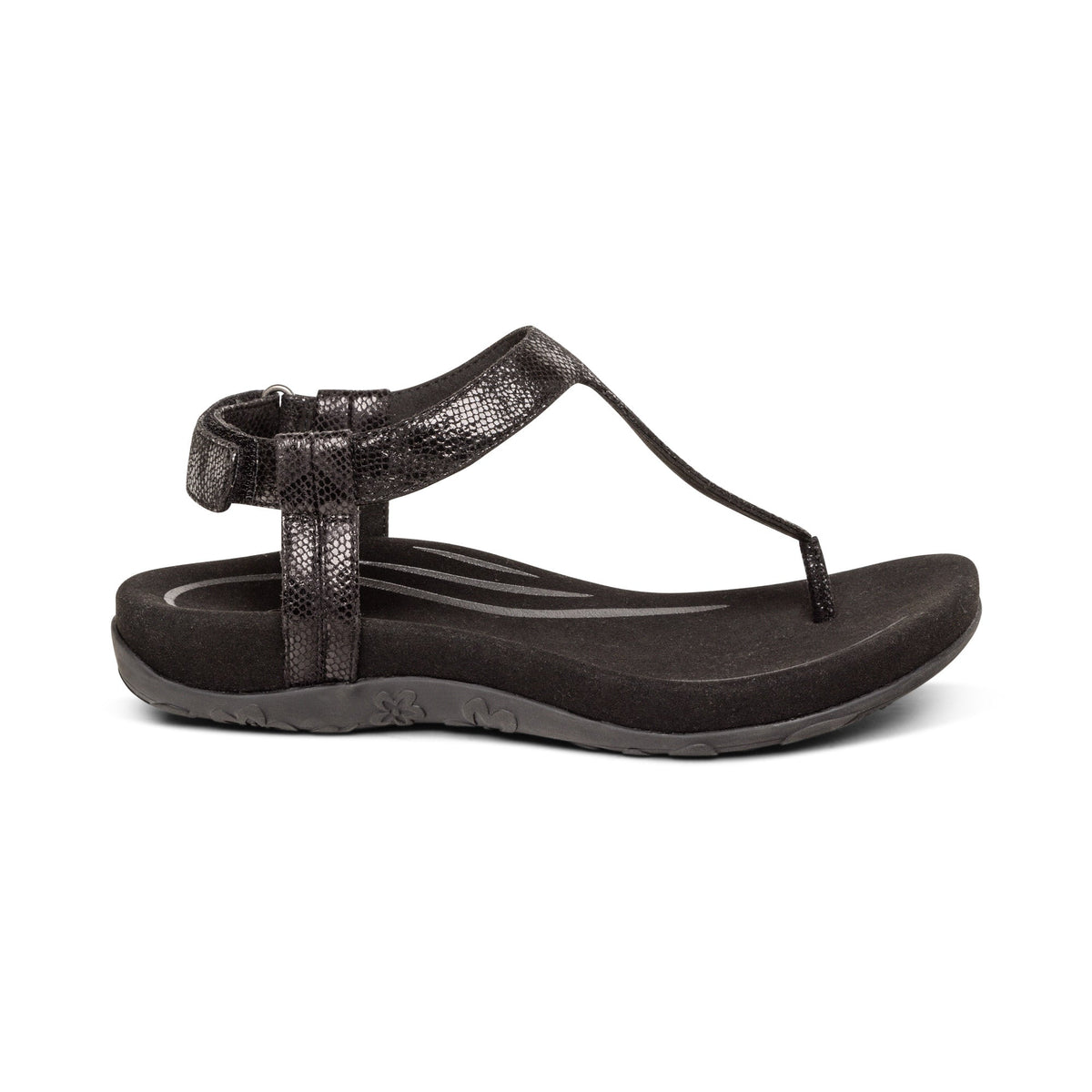 Aetrex Jane Thong Sandal - Black