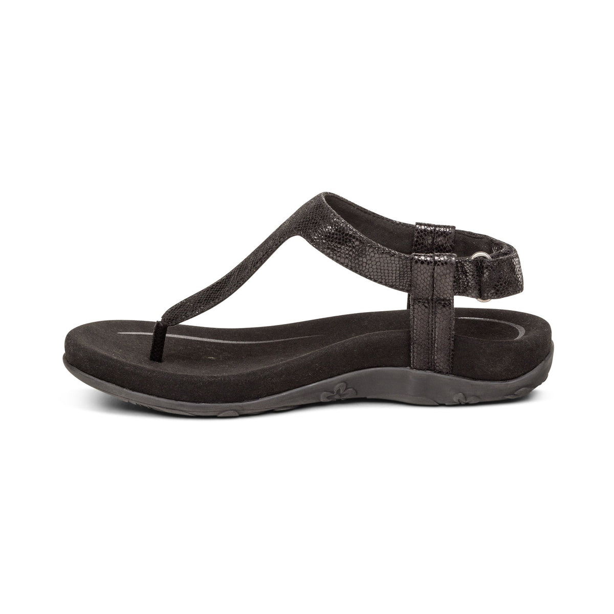 Aetrex Jane Thong Sandal - Black