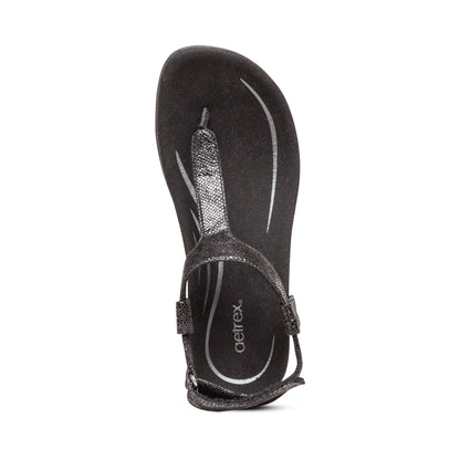 Aetrex Jane Thong Sandal - Black