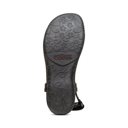 Aetrex Jane Thong Sandal - Black