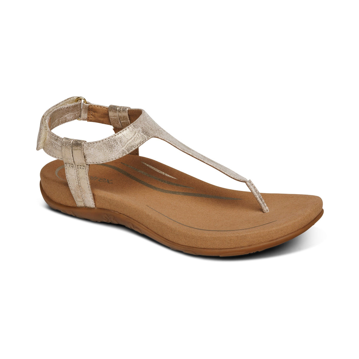 Aetrex Jane Thong Sandal - Gold