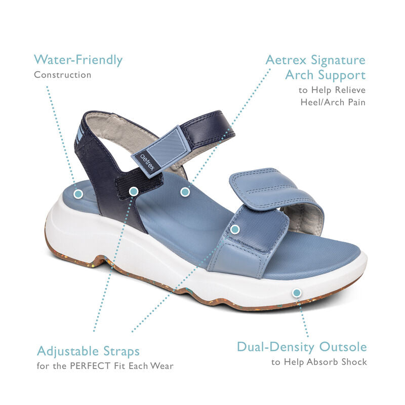 Aetrex Whit Sport Sandal - Black