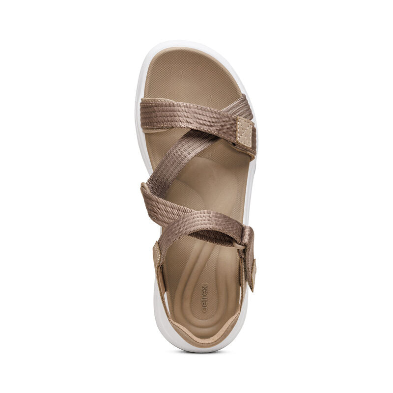 Aetrex Marz Adjustable Sport Sandal - Taupe