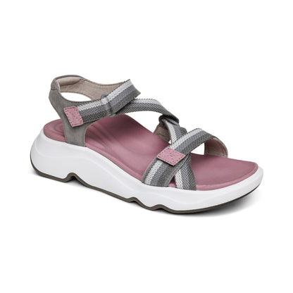 Aetrex Marz Adjustable Sport Sandal - Grey
