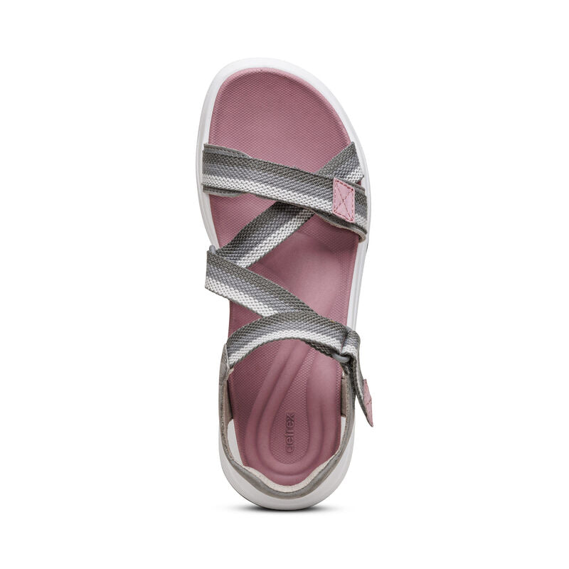 Aetrex Marz Adjustable Sport Sandal - Grey