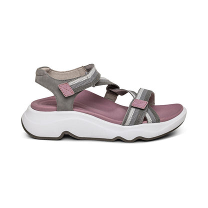 Aetrex Marz Adjustable Sport Sandal - Grey