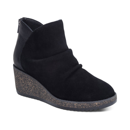 Aetrex Kara Ankle Wedge Boot - Black